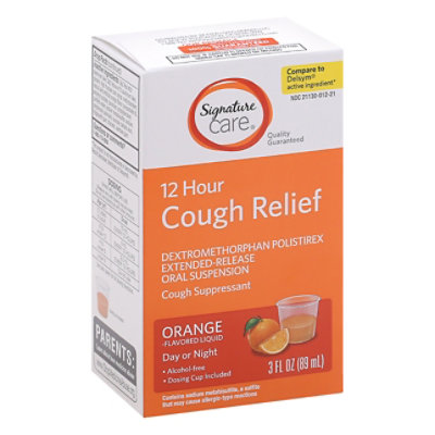 Signature Care Cough Relief 12 Hour Orange - 3 Fl. Oz.
