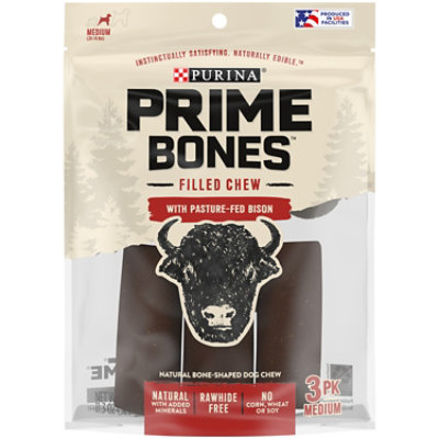 Prime Bones Dog Treats With Pasture Fed Bison Or With Bison - 11.3 Oz