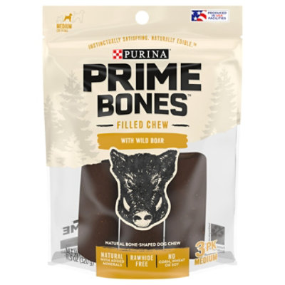 Prime Bones Dog Treats Chew Treat With Wild Boar - 11.3 Oz