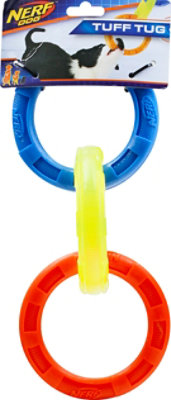 Nerf Dog Tuff Tug Dog Toy 3 Rings 11.5 Inch - Each - Image 2