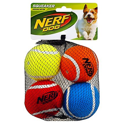 Nerf Dog Tennis Ball Squeaker Medium - 4 Count - Image 1