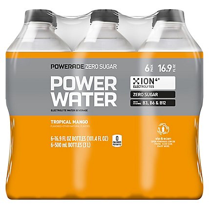 POWERADE Power Water Tropical Mango Bottles - 6-16.9 Fl. Oz. - Image 2