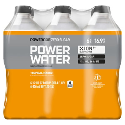POWERADE Power Water Tropical Mango Bottles - 6-16.9 Fl. Oz.