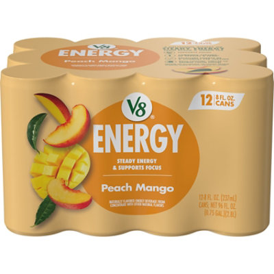 V8 +Energy Peach Mango Juice Energy Drink - 12-8 Fl. Oz. - Image 1