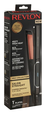 revlon pro collection salon straight copper smooth flat iron