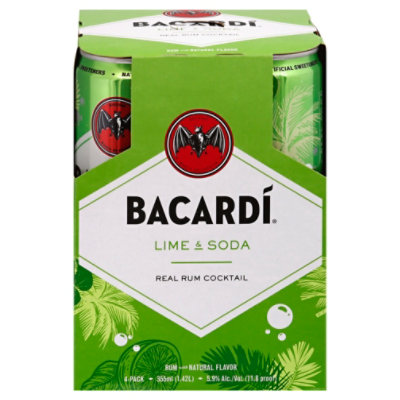 Bacardi Rum Cocktail Lime & Soda 11.8 Proof - 4-355 Ml - Image 3