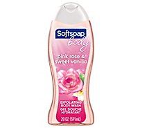 Softsoap Exfoliating Body Wash Lustrous Glow Pink Rose & Vanilla - 20 Fl. Oz.