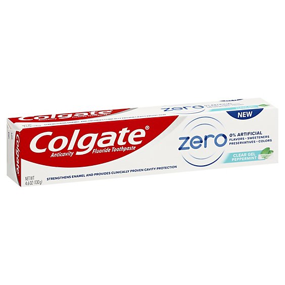 Colgate Zero Toothpaste Anticavity Fluoride Clear Gel Peppermint - 4.6 Oz