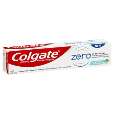 Colgate Zero Toothpaste Anticavity Fluoride Clear Gel Peppermint - 4.6 Oz