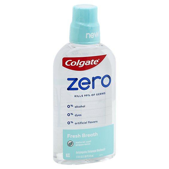 Colgate Zero Mouthwash Antigingivitis Fresh Breath Natural Cool Peppermint - 17.4 Fl. Oz