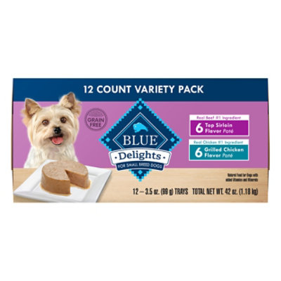 Blue Buffalo Delights Dog Food Top Sirloin & Grilled Chicken Variety Pack - 12-3.5 Oz - Image 3