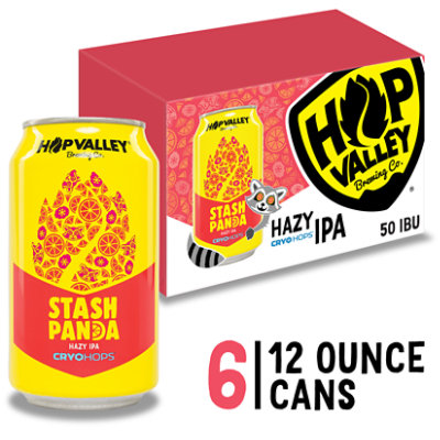 Hopv Stash Panda Hazy IPA Craft Beer 6.5% ABV Cans - 6-12 Fl. Oz. - Image 1