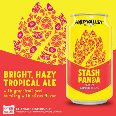 Hopv Stash Panda Hazy IPA Craft Beer 6.5% ABV Cans - 6-12 Fl. Oz. - Image 2