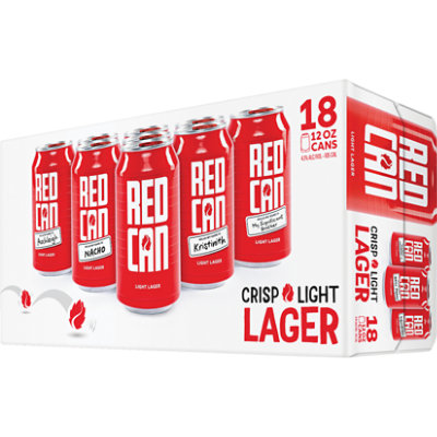 Hop Valley Red Can Light Lager Craft Beer 4.1% ABV Cans - 18-12 Fl. Oz. - Image 1