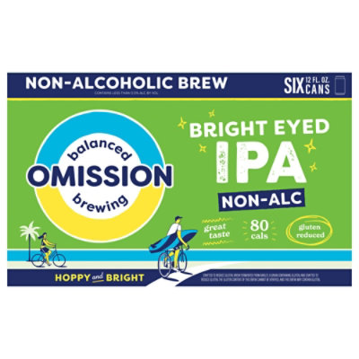 Omission Bright Eyed Non Alcoholic IPA In Cans - 6-12 Fl. Oz. - Image 2