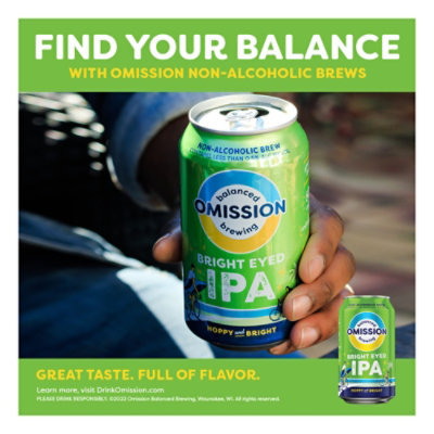 Omission Bright Eyed Non Alcoholic IPA In Cans - 6-12 Fl. Oz. - Image 5