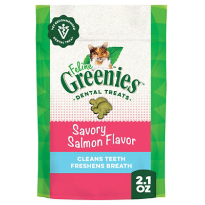 Feline Greenies Savory Salmon Flavor Premium Cat Dental Treats - 2.1 Oz - Image 1