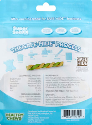 Healthy Chews Super Snaxx Twists Peanut Butter & Apple Small & Medium - 6 Count - Image 3