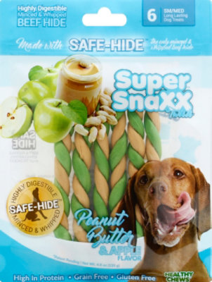 Healthy Chews Super Snaxx Twists Peanut Butter & Apple Small & Medium - 6 Count - Image 2