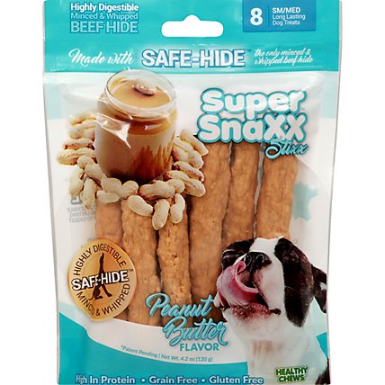 Healthy Chews Super Snaxx Twists Peanut Butter Small & Medium - 8 Count - Image 2