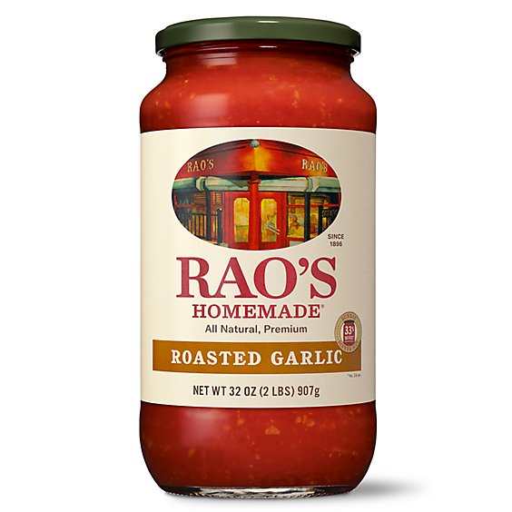 Raos Homemade Sauce Roasted Garlic - 32 Oz