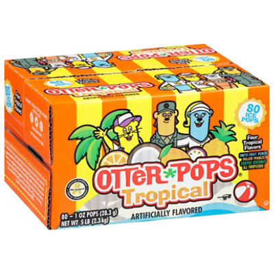 Otter Pops Ice Pops Tropical - 80-1 Oz