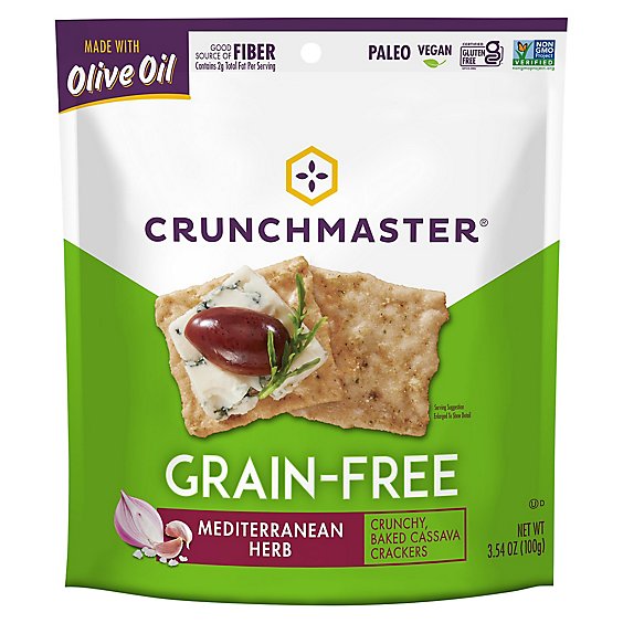 Crunchmaster Crackers Grain Free Mediterranean Herb - 3.54 Oz