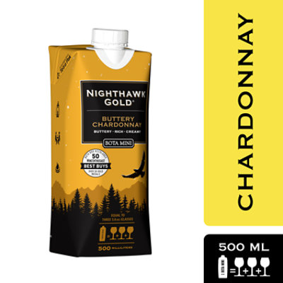 Bota Mini Nighthawk Chardonnay Tetra Wine - 500 Ml