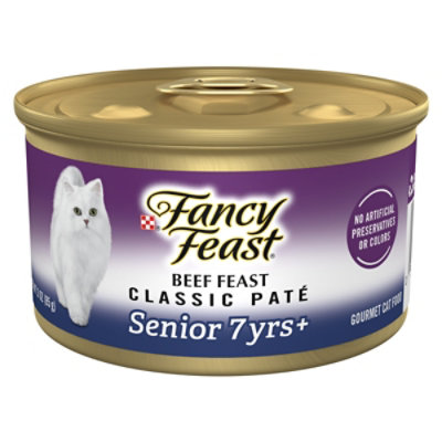 Fancy Feast Cat Food Wet Senior Fancy Feast Cat Food Wet Tender Beef Feast Classic Pate Senior 7+ - 3 Oz - Image 1