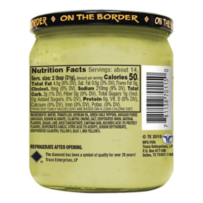 On The Border Salsa Guacamole Medium - 15 Oz - Image 6