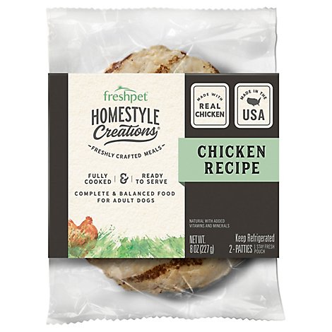 Freshpet Homestyle Creations Dog Food Adult Patties Chicken 2 Count - 8 Oz