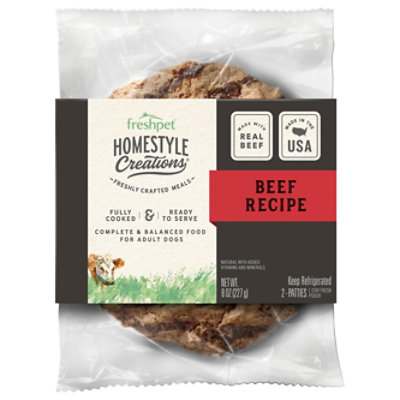 Freshpet Homestyle Creations Beef Patty Fresh Dog Food 2 Count - 8 Oz