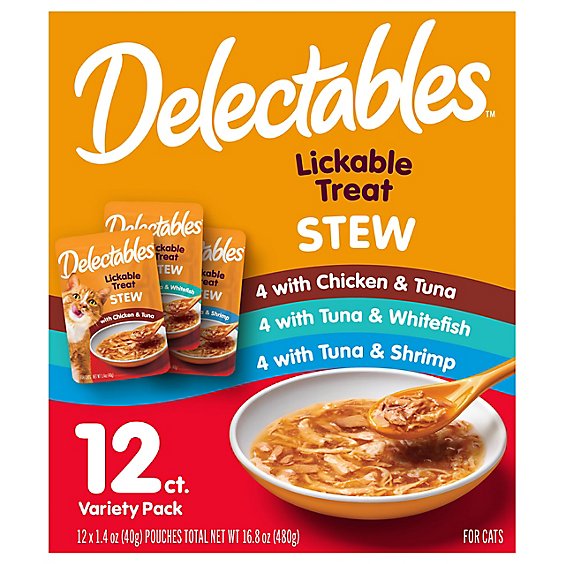 Delectables Stew Lickable Treats For Cats Variety Pack - 12-1.4 Oz