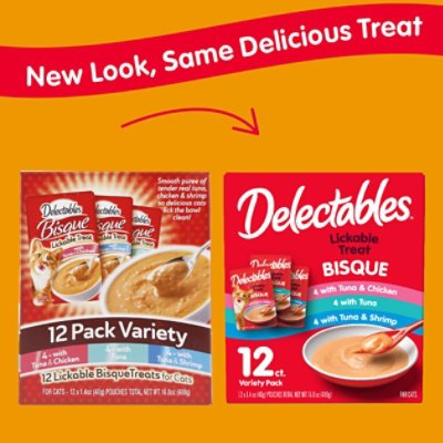 Delectables Bisque Cat Treats Tuna & Chicken Variety Pack - 12-14 Oz - Image 2