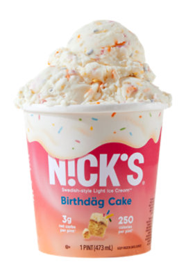 Nicks Ice Cream Light Swedish Style Birthdag Cake 1 Pint - 473 Ml - Image 3