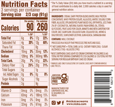 Nick's Birthday Cake Ice Cream - 16 Oz - Image 4