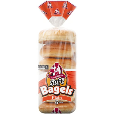 Aunt Millies Plain Bagels 20 Oz - 6 Count - Image 1