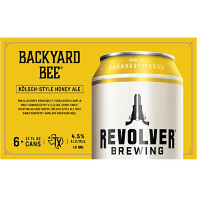 Revolver Backyard Bee Kolsch Honey Craft Beer Kolsch 4.5% ABV Cans - 6-12 Fl. Oz. - Image 4