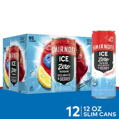 Smirnoff Ice Red White And Berry Zero Sugar Sparkling Drink 4.5% ABV In Cans - 12-12 Oz - Image 1