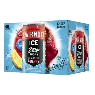 Smirnoff Ice Red White And Berry Zero Sugar Sparkling Drink 4.5% ABV In Cans - 12-12 Oz - Image 5