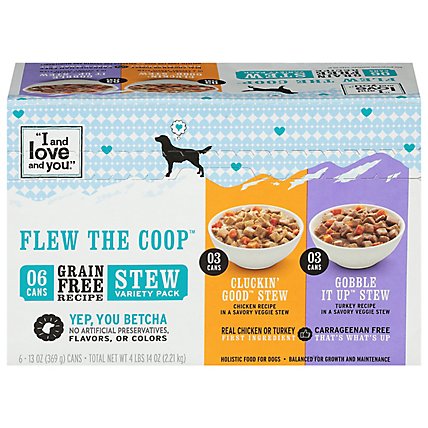 I and love and you Dog Food Flew The Coop Variety Pack - 6-13 Oz - Image 3