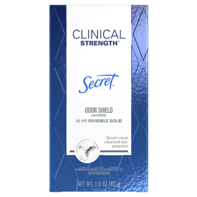 Secret Clinical Strength Antiperspirant & Deodorant Invisible Solid Odor Shield With Charcoal - 1.6 Oz