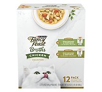 Fancy Feast Cat Food Wet Broths Chicken & Vegetables In Silky Broth - 12-1.4 Oz