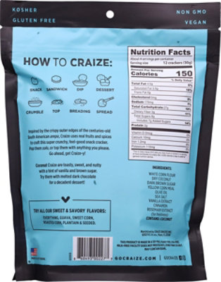 Craize Extra Thin & Crunchy Coconut Toasted Corn Crisps - 4 Oz. - Image 5