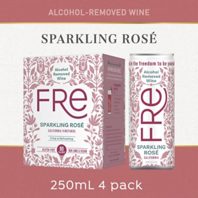 FRE Alcohol Removed Rose Sparkling Wine Can - 4-250 Ml