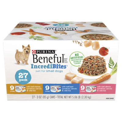 Beneful Dog Food Wet Incredibites Beef Tomatoes Carrots & Wild Rice - 27-3 Oz