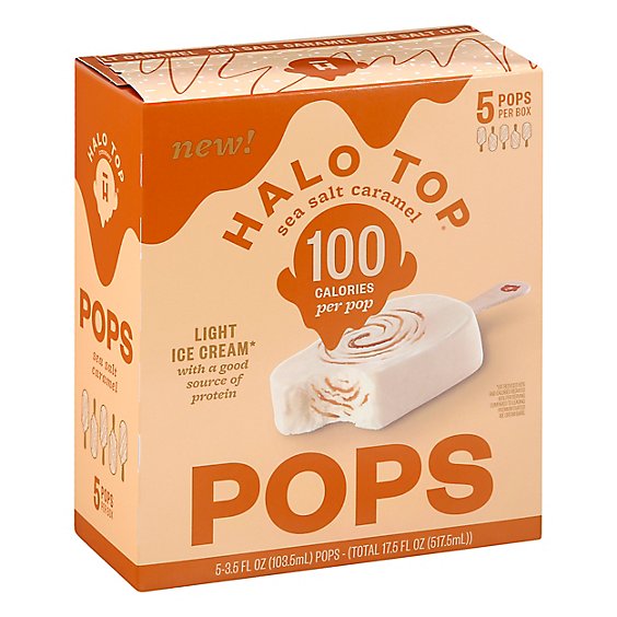 Halo Top Ice Cream Pops Light Sea Salt Caramel - 5-3.5 Fl. Oz.
