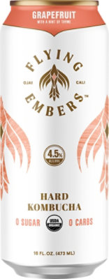 Flying Embers Grapefruit Thyme Organic Hard Kombucha In Cans - 16 Fl. Oz. - Image 2