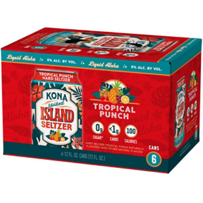 Kona Tropical Punch Hard Seltzer In Cans - 6-12 Fl. Oz.