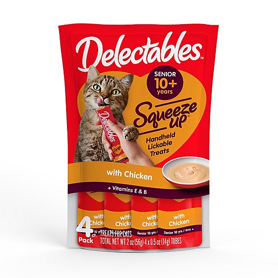 Delectables Squeeze Up Chicken Cat Food 10 Years - 4-.5 Oz